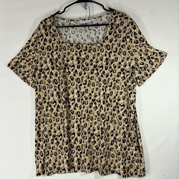 Susan Graver Cheetah Print Blouse 1X - Picture 1 of 4